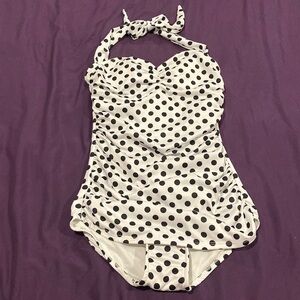 Vintage inspired polka dot bathing suit